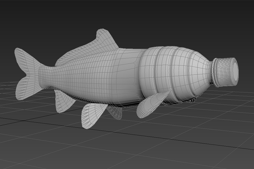 Two Oceans Plastic Fish 3D Model Design